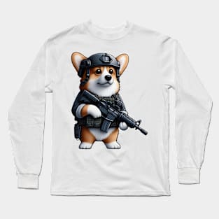 Tactical Corgi Long Sleeve T-Shirt